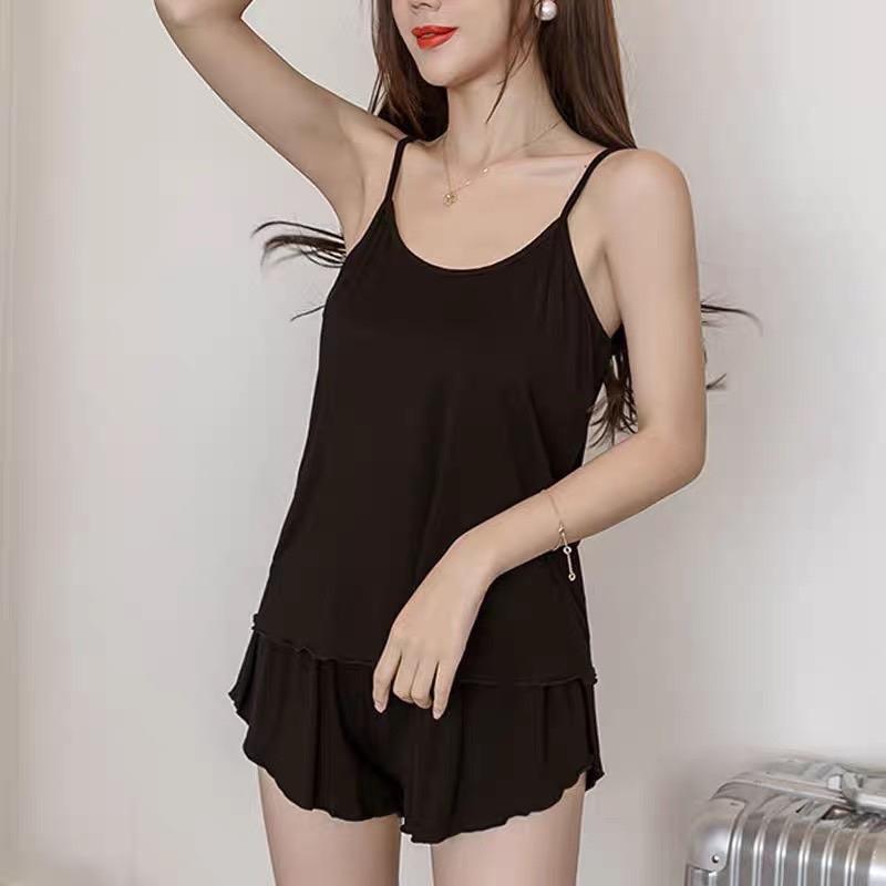 Set áo kèm quần bigsize nữ hai dây mặc mát mùa hè - SET31