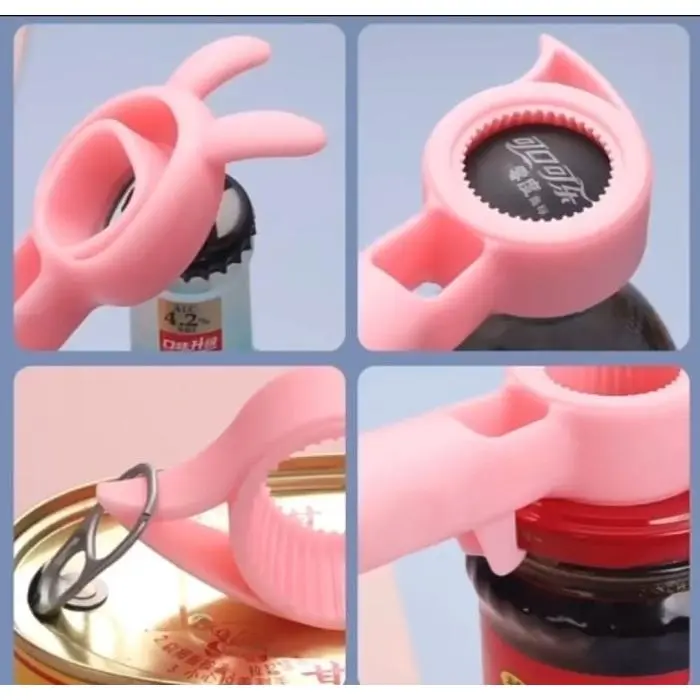 ALAT PEMBUKA TUTUP BOTOL KALENG MULTIFUNGSI MOTIF LUCU / BOTTLE OPENER - PINK 2