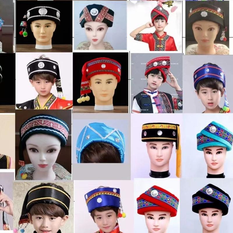 cài tóc Biểu Diễn số lượng ít cho trẻ em, Trang sức bạc Biểu Diễn của Vân Nam Guizhou, Thích hợp cho bé gái, Mũ Yao Tujia Miao 2