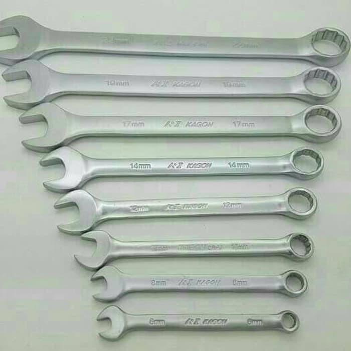 Kunci Ring Pas Set 8 Pcs Kagon Kaikai 6MM - 22MM High Quality/kunci lengkap full set/kunci 1set lengkap/kunci l 1set komplit/konci2 bengkel motor set/kunci pass 1 set lengkap kunci  pas