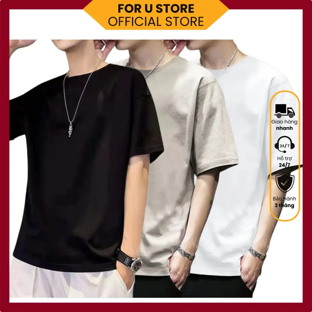 Áo thun trơn basic, áo phông trơn nam nữ tay ngắn cổ tròn Unisex chất liệu cotton 100% co giãn 4 chiều mềm mại