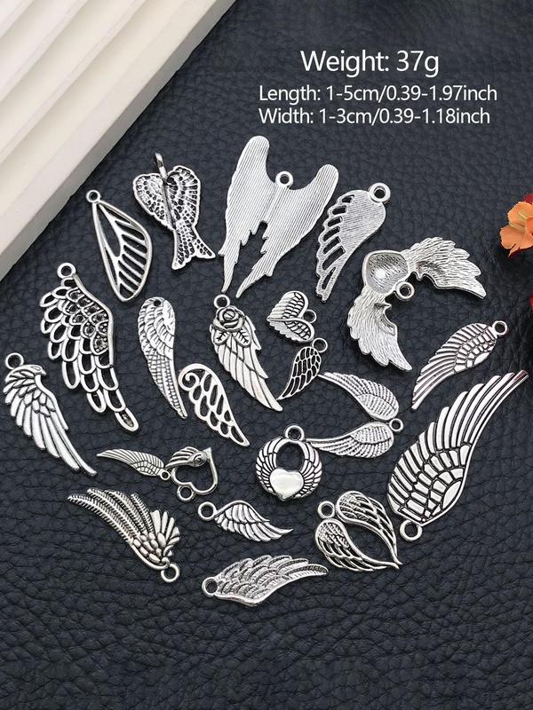 Mixed Style Angel Wing Design Pendant, Fashionable Jewelry Accessories for Bracelet & Necklace & Earrings Making, DIY Jewelry Making Accessories 1