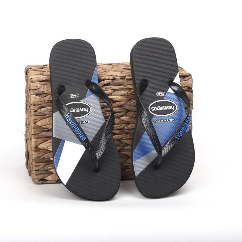  Dép xỏ ngón Nam Havana  mẫu kẻ sọc xám & xanh  