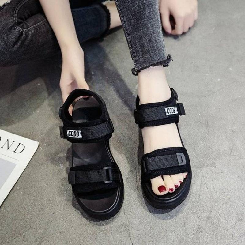 Mengfu-Xăng Đan Thể Thao Nguyên Chất Cho Nữ, Giày Mùa Hè 23 Mới, Đa Năng, Nền Tảng Nổi Tiếng Trên Internet, Nêm Học Sinh, Có Thể Mang Bên Ngoài, Giày Đi Biển Đế Bằng 1