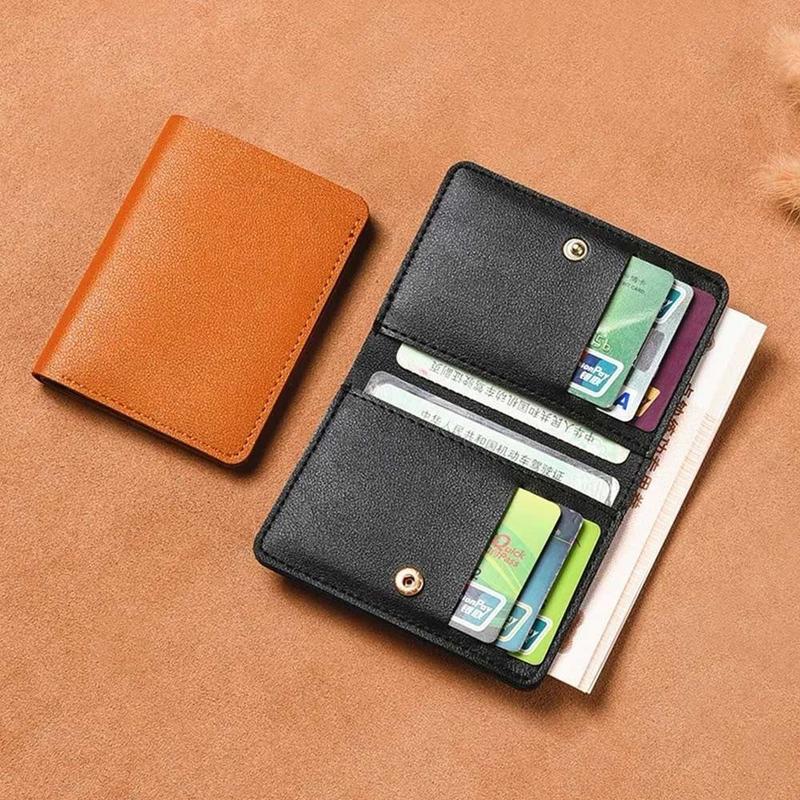 Wallet Ví Đựng Thẻ, Chất Liệu Da, Thiết Kế Đơn Giản, Siêu Mỏng, Gấp Gọn, Mềm Mại Và Nhỏ Thích Hợp Cho Nam Và Nữ, Ví Đựng Thẻ