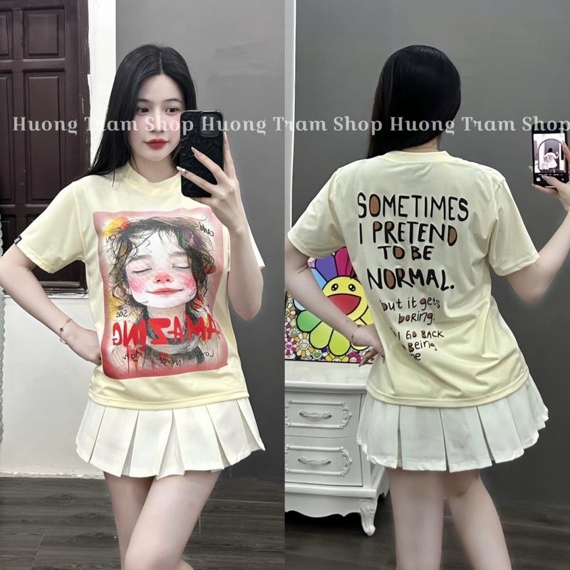 Áo Thun Babytee(35-55kg) cotton 4 chiều - Cô Gái SomeTime in 2 mặt , Form dáng ngắn , Chất cotton 4 chiều mềm mát , bo viền cổ , Hương Trầm Shop 1