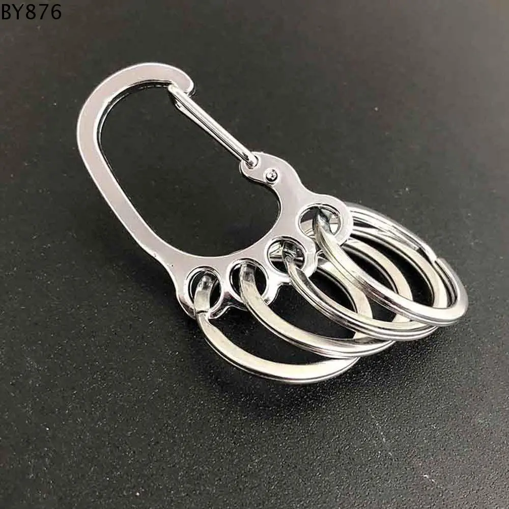 Pemegang cincin kunci tahan lama berkualiti tinggi, Gancu warna dengan 4 cincin kunci, Pemegang cincin kunci logam untuk kereta, Klip untuk kunci kereta, rantai kunci untuk kaki besar