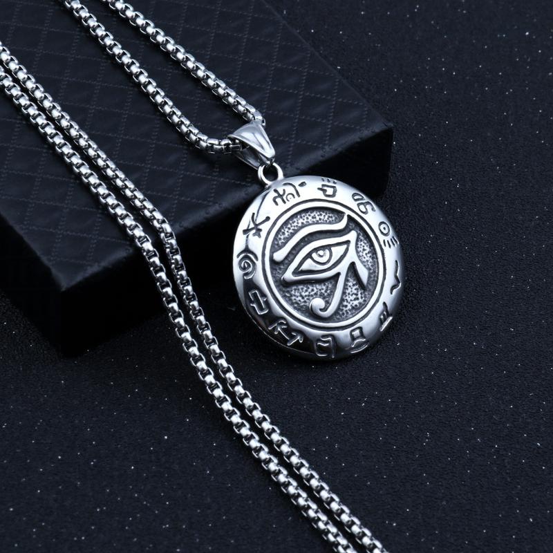 Product Introduction of Mặt Dây Chuyền Mắt Horus Bằng Thép Không Gỉ, Thiết Kế Sáng Tạo Mới, Phong Cách punk Độc Đáo, Dành Cho Nam Giới, Làm Bằng Thép Titan, Trang Sức Mặt Dây Chuyền 7