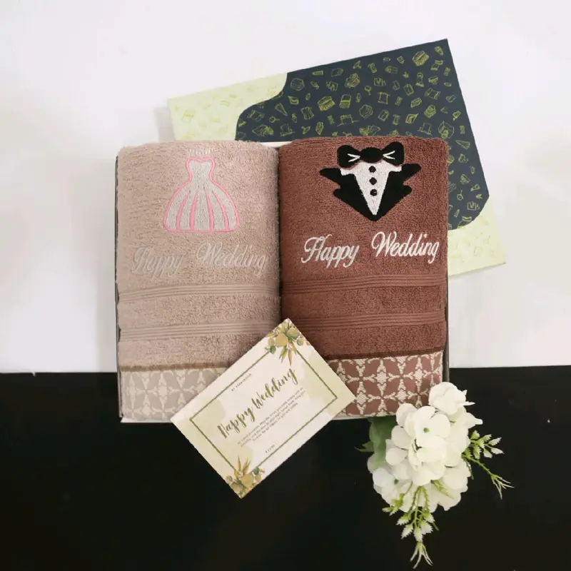 Handuk Couple Design Angsa Wedding Lembut Hadiah Pernikahan Seserahan Pernikahan 4