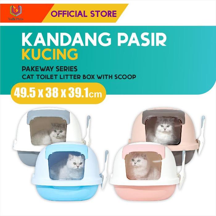 Gambar Pakeway Series Cat Toilet Litter Box / Kandang Pasir Gumpal Kucing dari M-Pets Volk Pets Indonesia Kota Tangerang Tokopedia