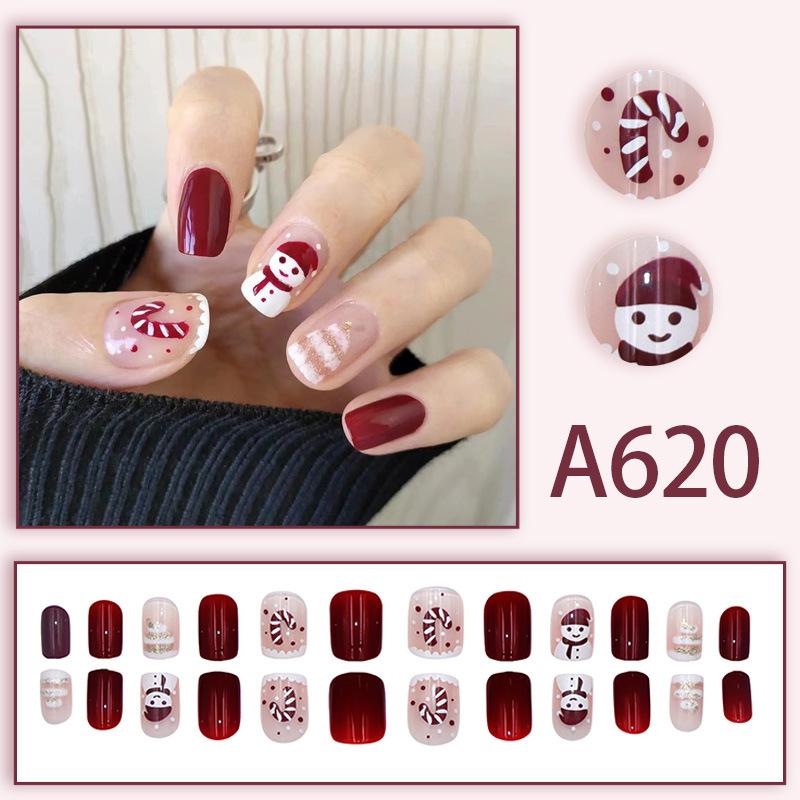Product Introduction of Summer Autumn Gentle Simple Pure Desire Style Wearable Nail Tips Printed Solid Color French Style Detachable Fake Nails 20