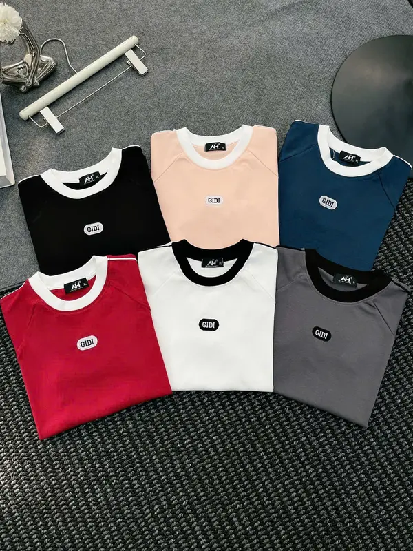Áo thun viền tay  GIDI cotton borip _A 882_chân ngắn BTQ2 2