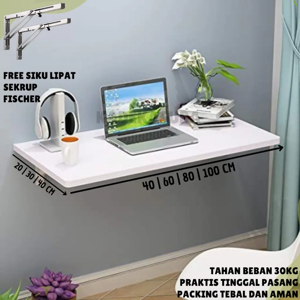 Rak Dinding Lipat Multifungsi Rak Ambalan Lipat Ukuran Bervariasi Free Siku Lipat  Anti Karat Kayu