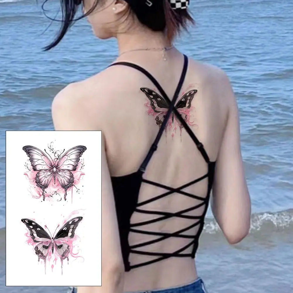 Colorful Butterfly Tattoo Stickers For Women Niche Trend Waterproof Long Lasting High End Flower Arm Stickers