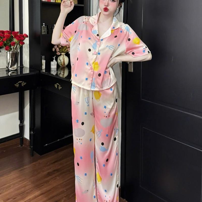 Pyjama - set TNQD form áo croptop - chất liệu lụa latin - size <60kg Nữ 8