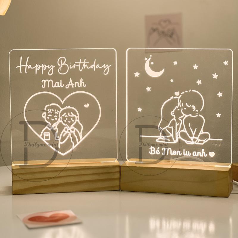 Đèn Tặng Người Yêu Khắc Tên Và Lời Chúc Theo Yêu Cầu