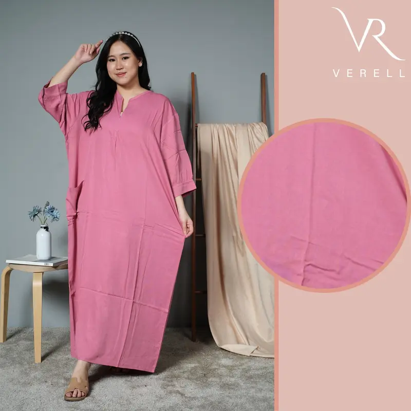 gamis terbaru tangan panjang 7/8 busui resleting kekinian bahan rayon MS-044 0