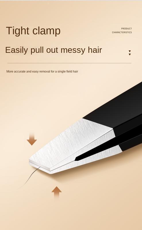 Product Introduction of Gecomo Stainless Steel Eyebrow Tweezers Oblique Mouth Flat Mouth Eyebrow Tweezers Eyebrow Tweezers Beard Pulling Eyebrow Trimming Tweezers Beauty Tools Makeup Cosmetic 4