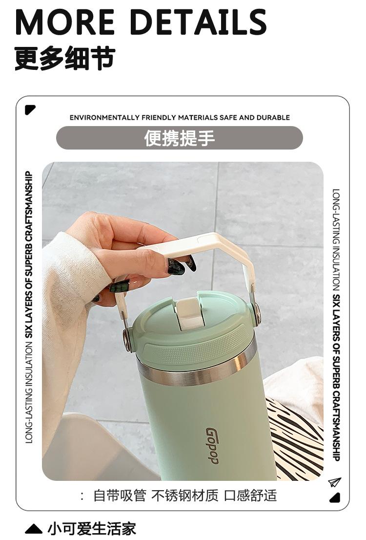 Product Introduction of Ice Cup 304 Stainless Steel Water Cup Good-looking Portable with Straw Car Mug Drinkware Flasks Tumbler Bottles Bottled Water Bottles Insulated Gradient Color Gradient Color Gradient Color Frosted Teapot Rechargeable Electric Protein Shaker Bottle 2