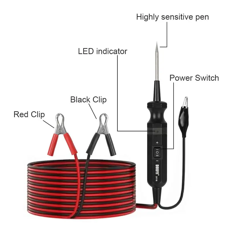 Car Circuit Tester, 6-24V Electrical System Diagnostic Tool, Voltage Test Car Circuit Tester for Car Trailer RV Motorcycle Truck 3
