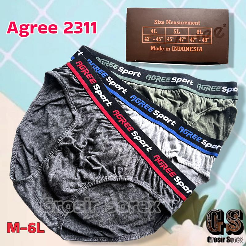 Agree Sport 2311 Celana Dalam Pria Dewasa Jumbo Bahan Katun Lembut Motif Karet Boxer 1 Box Isi 3Pcs M - XXXXXL Premium Quality Nyaman Di Pakai Agree Sport 2311 Celana Dalam Pria Dewasa Jumbo Bahan Katun Lembut Motif Karet Boxer 1 Box Isi 3Pcs M - XXXXXL Premium Quality Nyaman Di Pakai