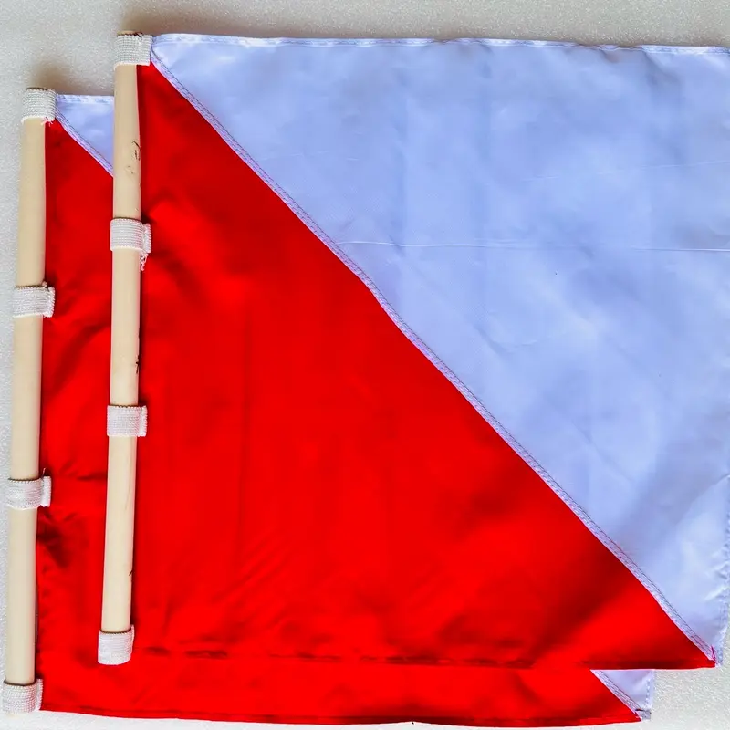 CỜ SEMAPHORE BỘ 2 CÂY (cán gỗ vải bóng có áo cờ) 4