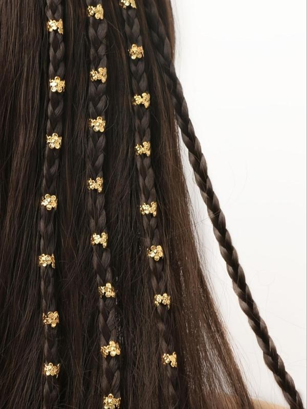 Vintage Flower Decorative Hair Rings, 40pcs/set Fashionable Hair Accessories for Women & Girls, Trendy All-match & Exquisite Hair Accessories for Daily Hairstyle Decoration 0