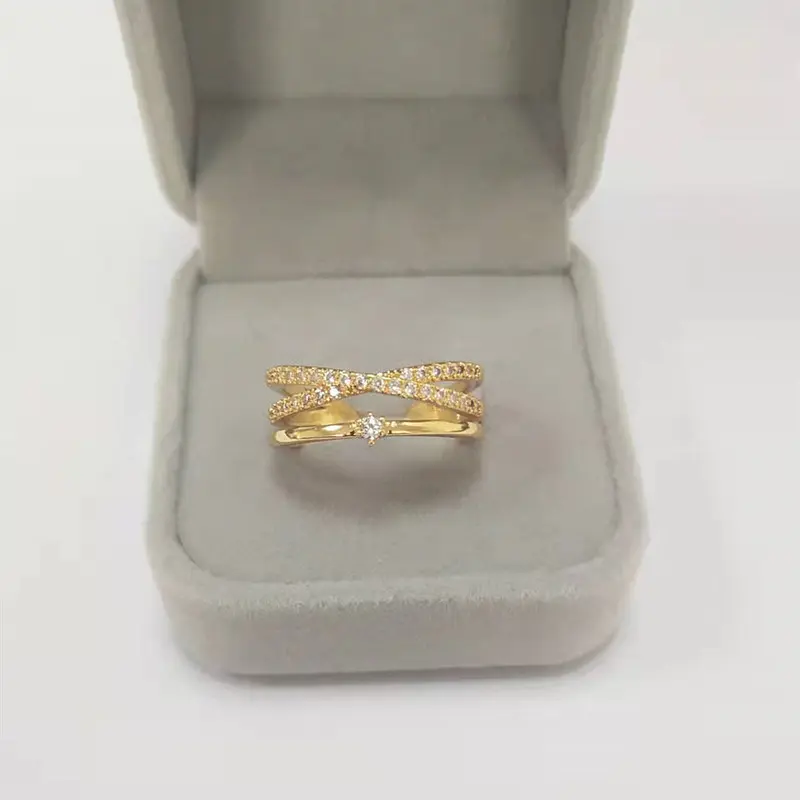 Cincin Rekaan Dua Lapisan, Reka Bentuk Unik, Fesyen Minoriti, Pembukaan Boleh Laras, Tiga Warna dan Gaya untuk Dipilih Rings