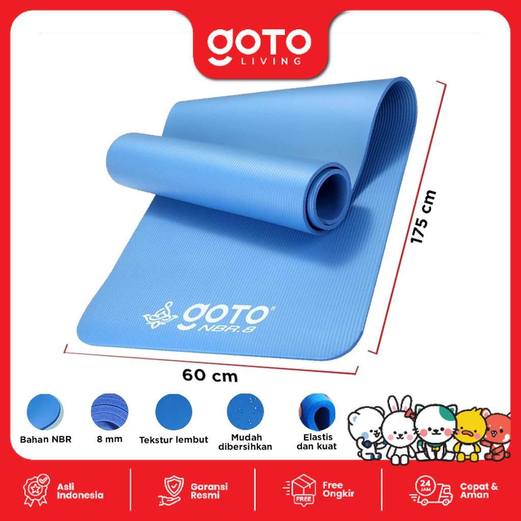 (Promo Terbatas) Goto [COD] NBR Yoga Mat Matras Olahraga Alas Senam Gym Tebal Anti Slip 8mm 10mm