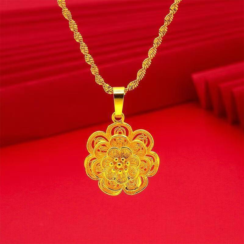 Product Introduction of Necklace Women's brass gold-plated pendant Necklace Water ripple collarbone chain Long-term non-fading jewelry for girlfriend 8