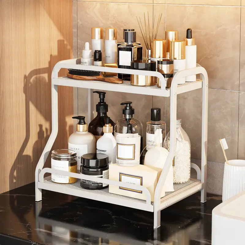 Cosmetics storage rack, desktop, bathroom, skincare product storage box, washbasin, double-layer storage rack