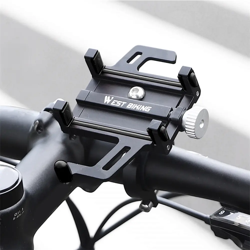 Giá Đỡ Điện Thoại Xe Đạp, WEST BIKING, Giá Đỡ Điện Thoại Di Động GPS Năm Móng Cho Tất Cả Điện Thoại