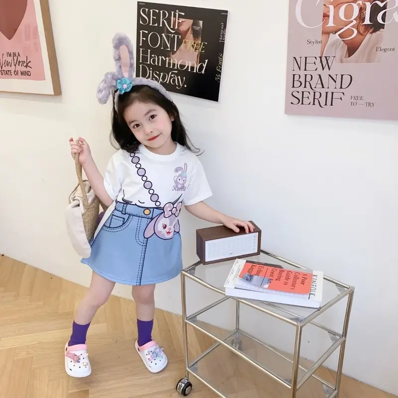 Váy Bé Gái, Bộ Sưu Tập Mùa Hè Mới, Thời Trang, Thiết Kế Hoạt Hình, Giả Hai Mảnh, Váy Denim, Váy Midi Cho Em Bé Thời Trang, Được 11200 Người Vinh Danh 3