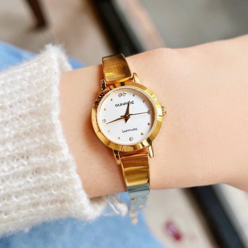 Đồng hồ lắc nữ sunrise 665SWA size mặt 22mm nhỏ xinh chống xước chống xước tốt Women dongho nudep tay dạng
