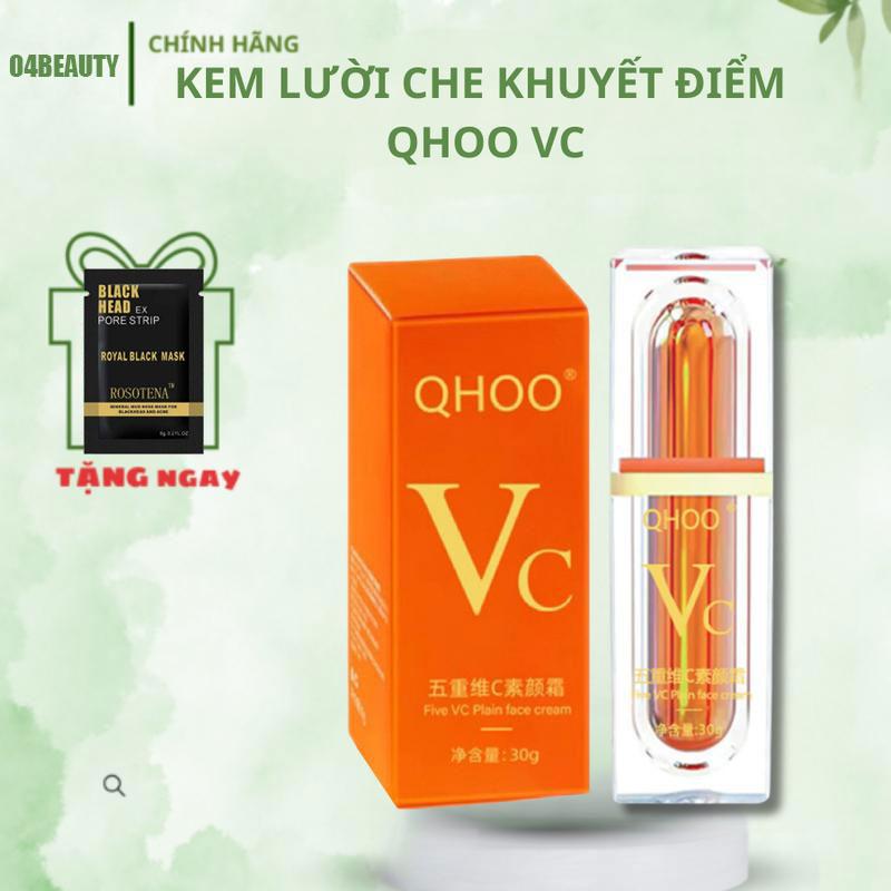 Kem lười make up QHOO Vc - QHOO Vc Kem lười Vitamin C nâng tông làm đều màu da che khuyết điểm lỗ chân lông to không khô da và lộ vân kem - KHỎE ĐẸP 24H Skincare