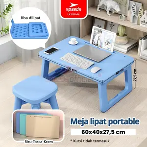 Meja Belajar Anak Lipat Foldable Rectangular HDPE Kids Table Meja Persegi Panjang Anak TK Paud Colorful 038-44