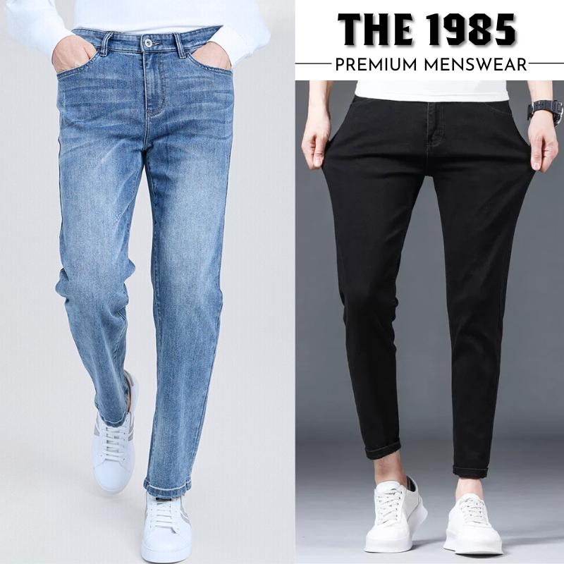 [MỞ BÁN] Quần jean BIGSIZE nam CO GIÃN ống côn đứng tới mắt cá chân ôm nhẹ form dáng slimcrop cạp cao chất vải cao cấp menswear pant slim  fit jeans quandai