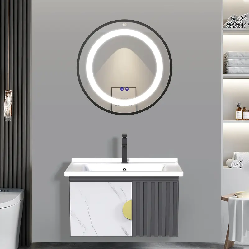 GUANJIE - kabinet kamar mandi (50CM/60CM)- Aluminium (Bathroom Cabinet)wastafel cabinet Kabinet Cermin LED 2