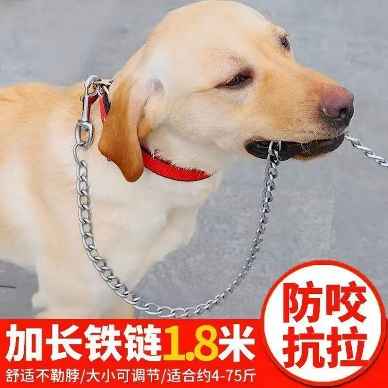 Xích chó sắt, xích chống cắn bằng thép không gỉ, vòng cổ cho chó Có Thể Điều Chỉnh Thích hợp cho chó lớn và vừa, dây xích đi bộ, hơn 6.000 khách hàng lặp lại, xích chó