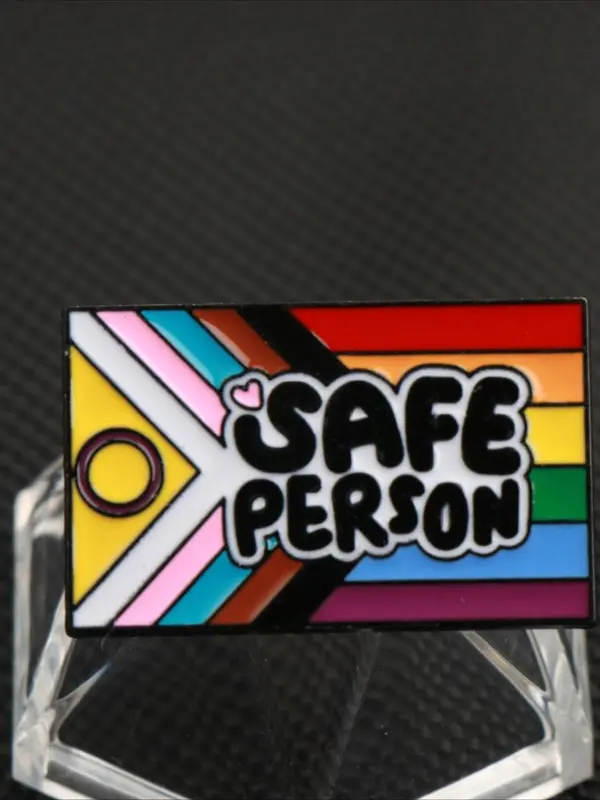 LGBTQ+ Safe Person Brooch, Cute Cartoon Badge for Backpack Clothes, Fashion Accessories for Women & Men, Trendy All-match & Exquisite Brooch for Birthday Gift 2