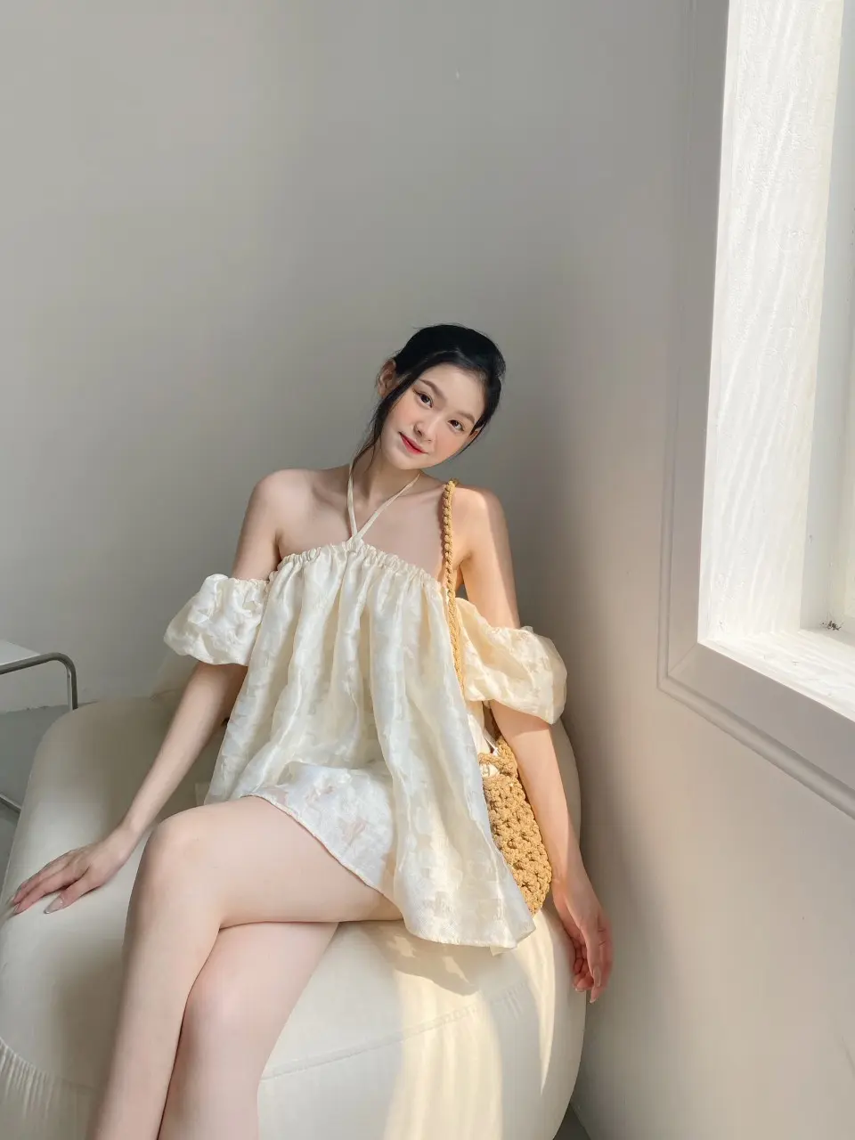 YU CHERRY | Áo nữ Parttern Flying Off Top YA416