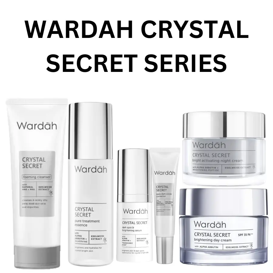 WARDAH Crystal Secret Series | Day Night Eye Cream Serum Sleeping Mask Scrub Pelembab