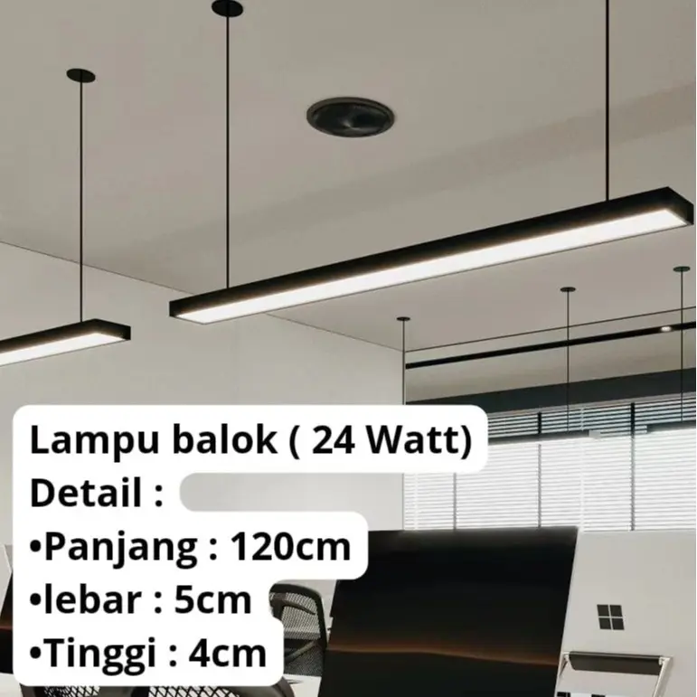 LAMPU GANTUNG LED LAMPU BALOK OFFICE CEILING LAMP 24WAT