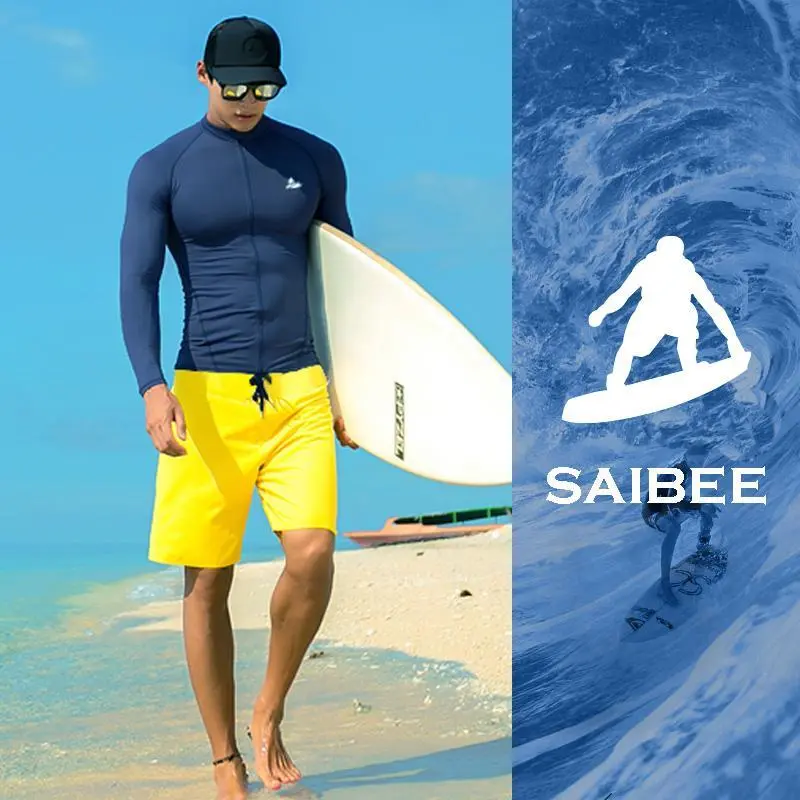 Long Sleeve Swimsuit Men's Top Men's Swimming Trunks Sunscreen Swimwear Full Body Diving Suit Boys Hot Spring Swimsuit Suit
