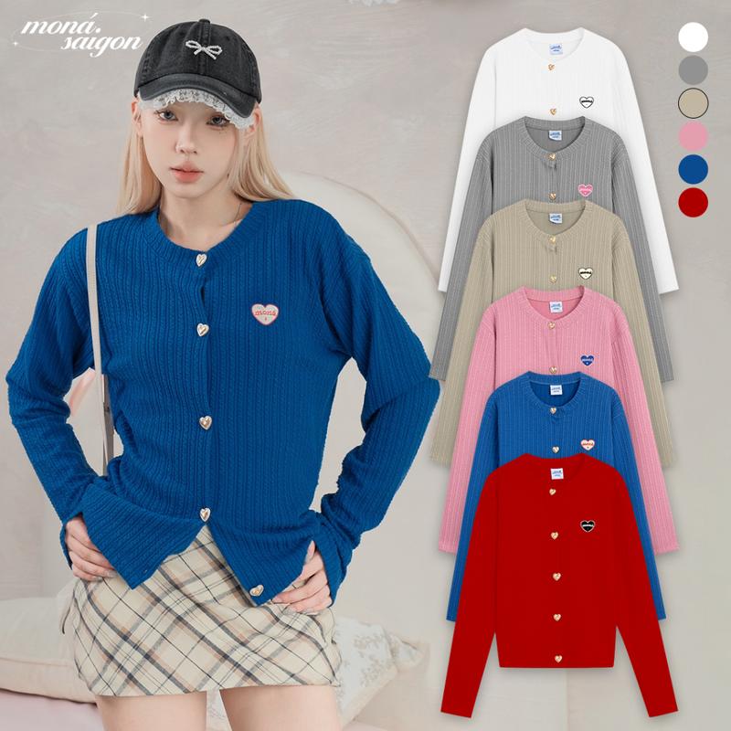 Áo khoác cardigan Nữ thun gân len MONÁ - WINDY Top Women