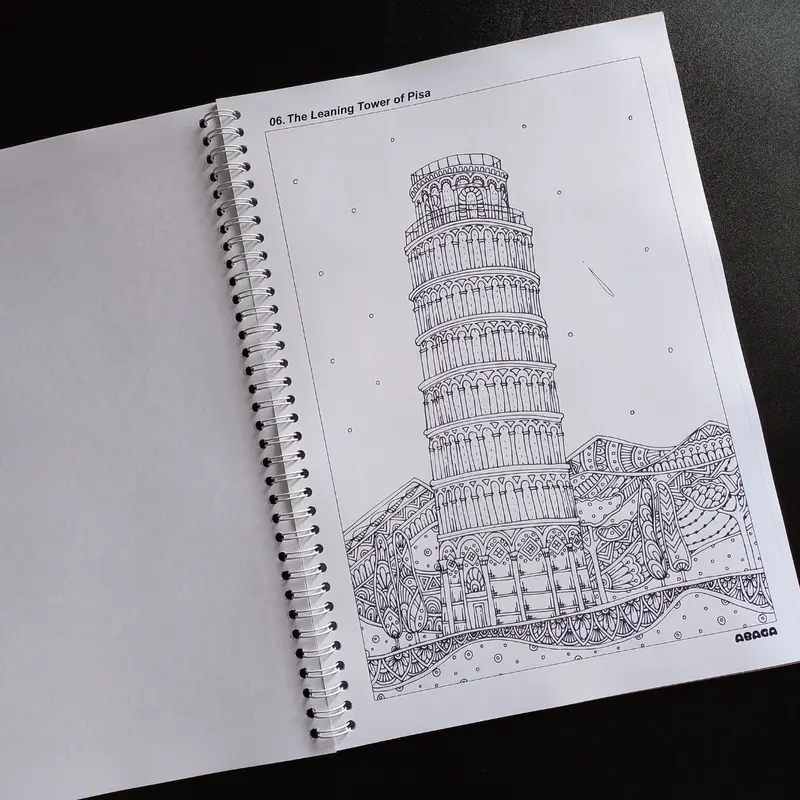 Adult Coloring Book Landscape Panorama, Buku Mewarnai Dewasa Pemandangan Anti Stress 1