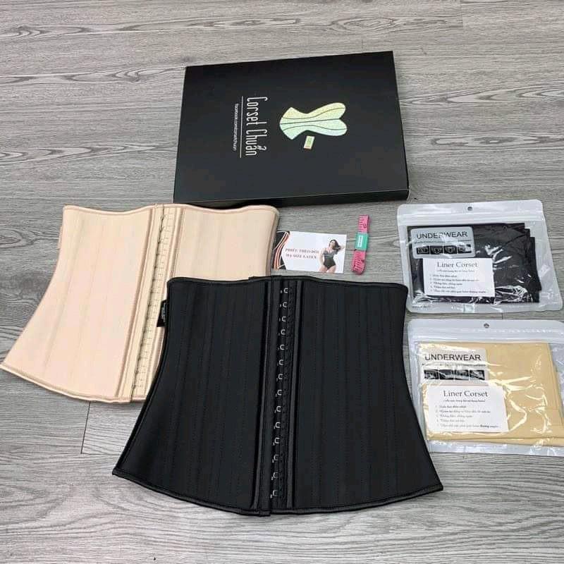 (Tặng kèm áo liner, kem, thước dây) Đai latex chuẩn 25 Xương Hy Lạp