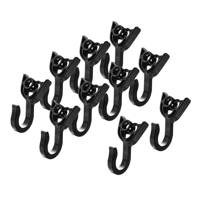Set of 10 Plastic Hook Lights Tablecloth Clips Clips Indoor Outdoor Black 2