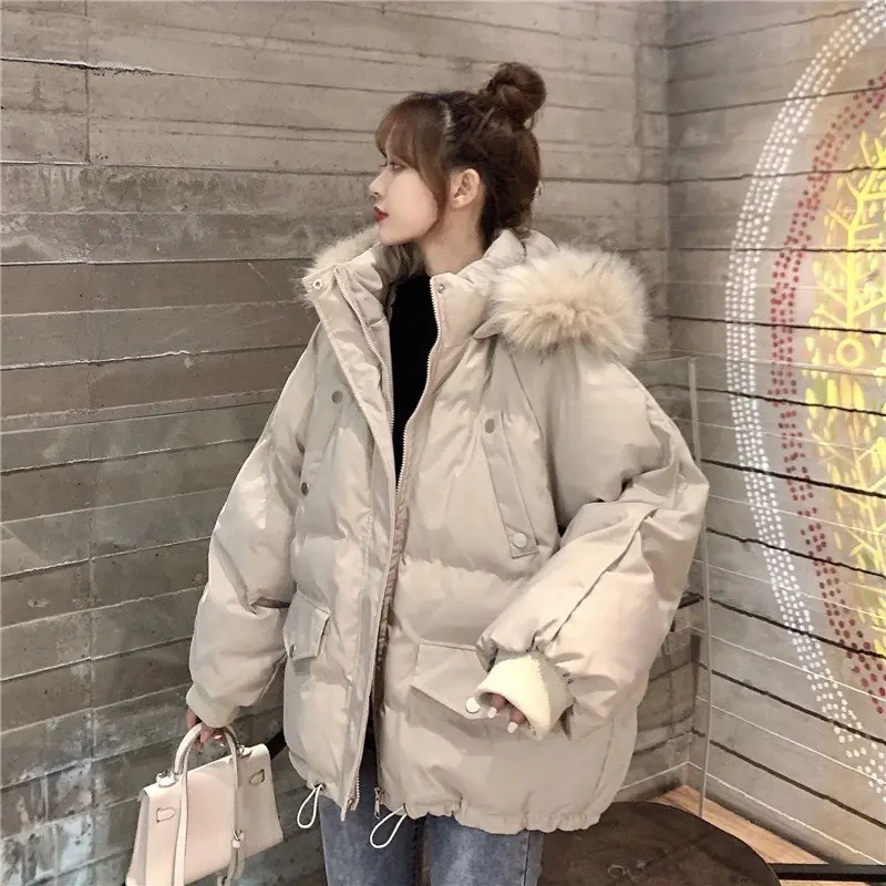 Áo khoác phao nữ mũ lông dáng ngắn trần bông 3 lớp ấm áp, Áo phao khoác mùa đông thời trang hàn quốc, ZIZI SHOP 2