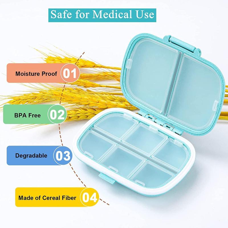 Product Introduction of Portable Mini Medicine Box, 1/3 Counts 8-grid Travel Pill Box, Daily Pill Box, Pocket Size Pill Container for Home Office Travel 16